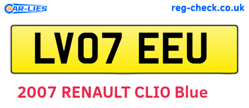 LV07EEU are the vehicle registration plates.