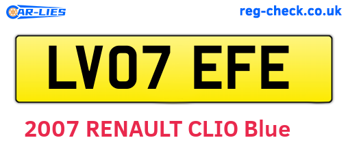 LV07EFE are the vehicle registration plates.