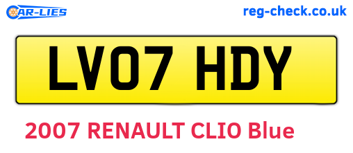 LV07HDY are the vehicle registration plates.