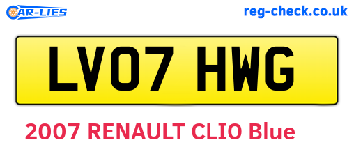LV07HWG are the vehicle registration plates.