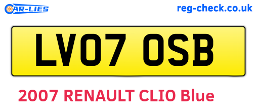 LV07OSB are the vehicle registration plates.