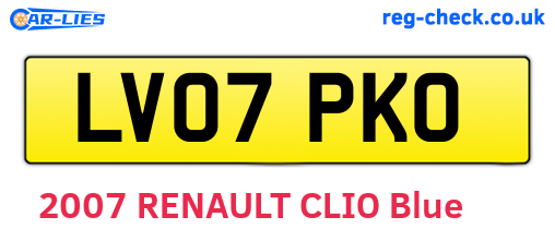 LV07PKO are the vehicle registration plates.