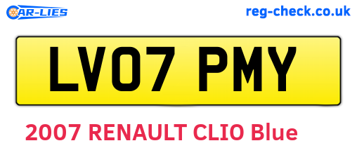 LV07PMY are the vehicle registration plates.