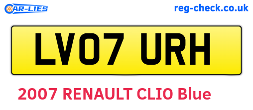 LV07URH are the vehicle registration plates.