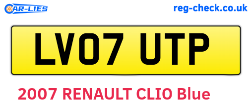LV07UTP are the vehicle registration plates.