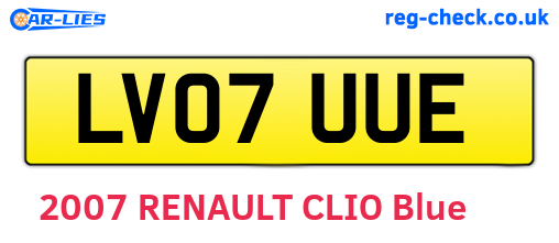 LV07UUE are the vehicle registration plates.