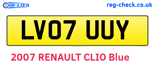 LV07UUY are the vehicle registration plates.
