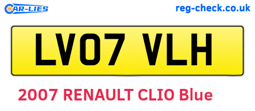 LV07VLH are the vehicle registration plates.