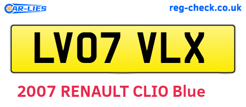LV07VLX are the vehicle registration plates.