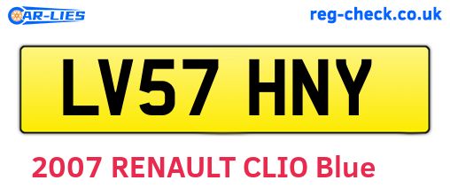 LV57HNY are the vehicle registration plates.