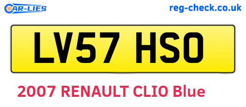 LV57HSO are the vehicle registration plates.