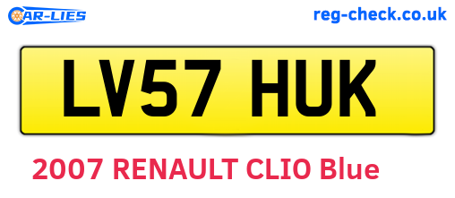 LV57HUK are the vehicle registration plates.