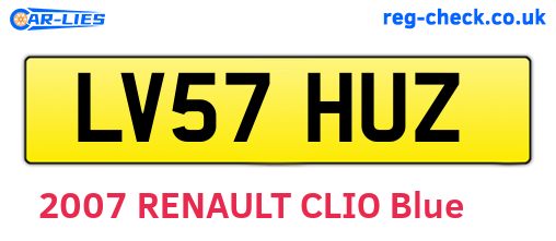 LV57HUZ are the vehicle registration plates.