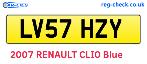 LV57HZY are the vehicle registration plates.