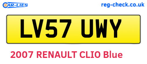 LV57UWY are the vehicle registration plates.