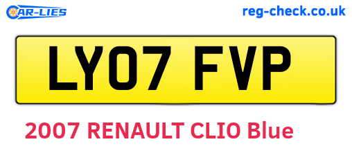 LY07FVP are the vehicle registration plates.