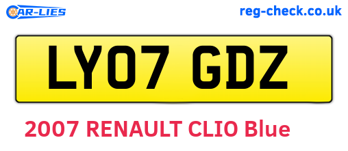 LY07GDZ are the vehicle registration plates.