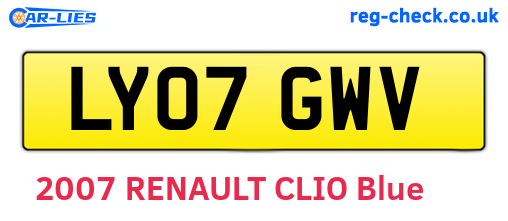 LY07GWV are the vehicle registration plates.