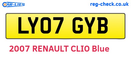 LY07GYB are the vehicle registration plates.