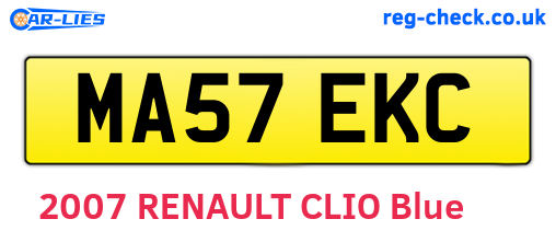 MA57EKC are the vehicle registration plates.