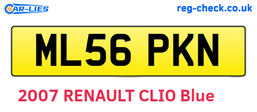 ML56PKN are the vehicle registration plates.