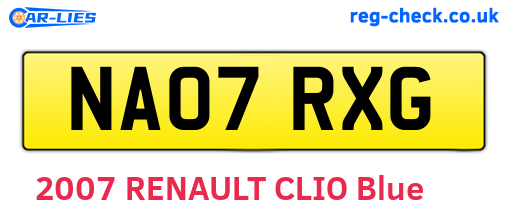 NA07RXG are the vehicle registration plates.