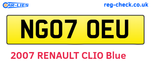 NG07OEU are the vehicle registration plates.