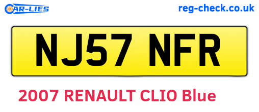 NJ57NFR are the vehicle registration plates.