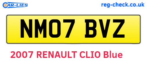 NM07BVZ are the vehicle registration plates.