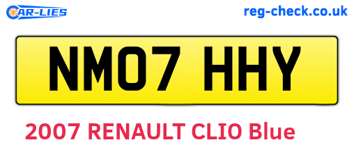 NM07HHY are the vehicle registration plates.