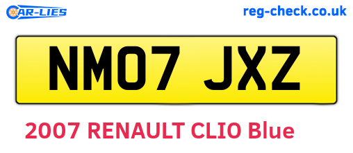 NM07JXZ are the vehicle registration plates.