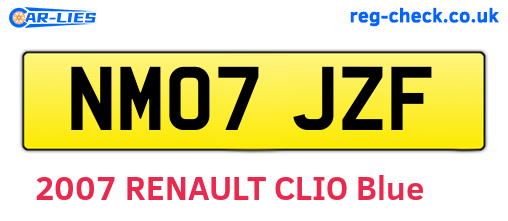NM07JZF are the vehicle registration plates.