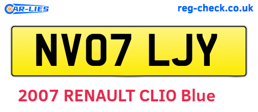 NV07LJY are the vehicle registration plates.