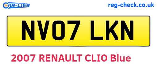 NV07LKN are the vehicle registration plates.