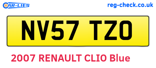 NV57TZO are the vehicle registration plates.