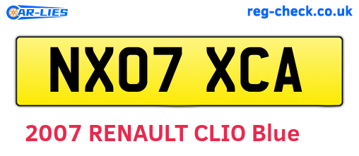 NX07XCA are the vehicle registration plates.