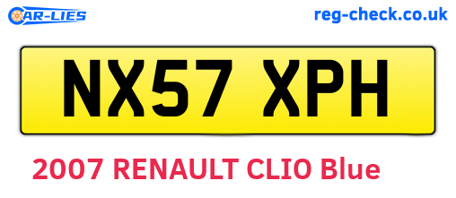 NX57XPH are the vehicle registration plates.