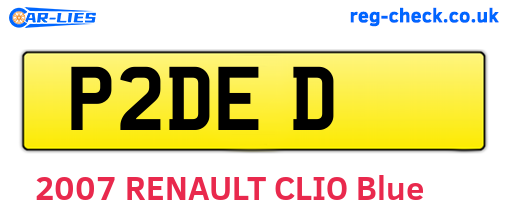 P2DED are the vehicle registration plates.