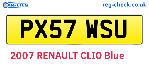 PX57WSU are the vehicle registration plates.