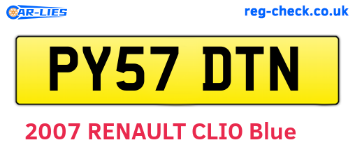 PY57DTN are the vehicle registration plates.