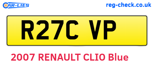 R27CVP are the vehicle registration plates.