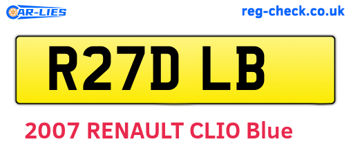 R27DLB are the vehicle registration plates.