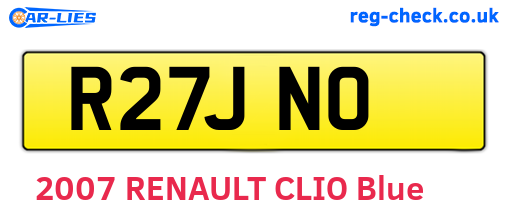 R27JNO are the vehicle registration plates.