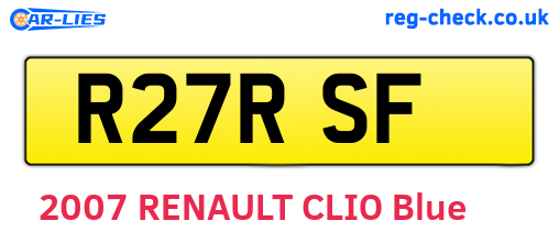 R27RSF are the vehicle registration plates.
