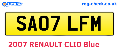 SA07LFM are the vehicle registration plates.
