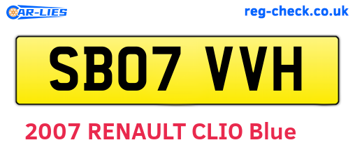 SB07VVH are the vehicle registration plates.