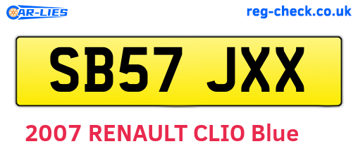 SB57JXX are the vehicle registration plates.