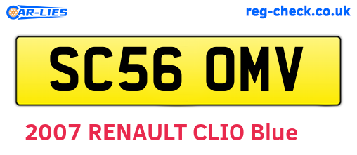 SC56OMV are the vehicle registration plates.
