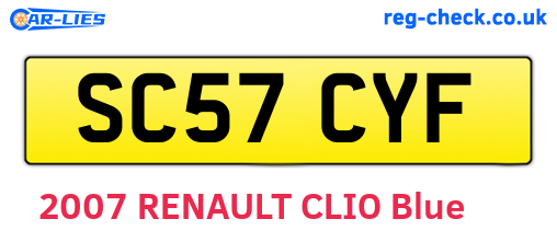 SC57CYF are the vehicle registration plates.
