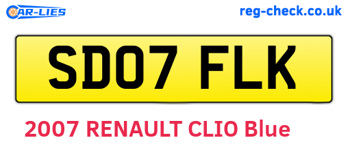 SD07FLK are the vehicle registration plates.